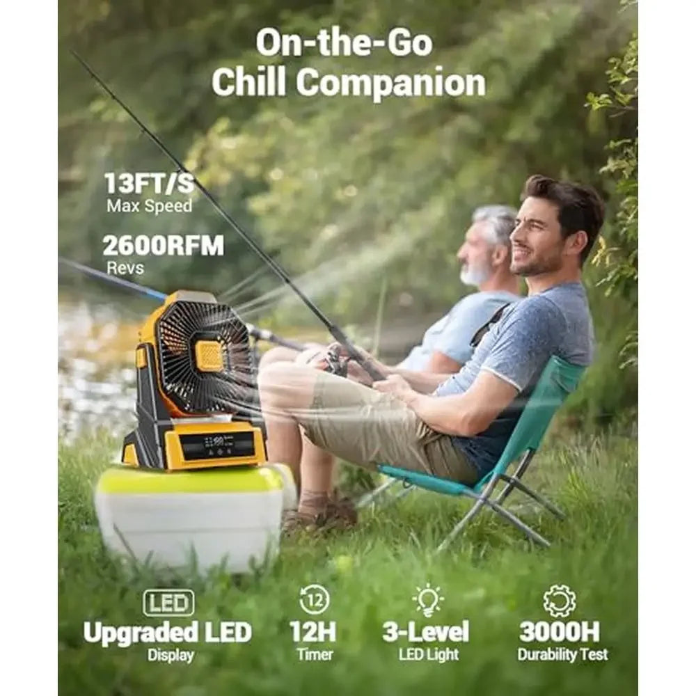 KopBeau Portable Outdoor Fan with LED & Charger