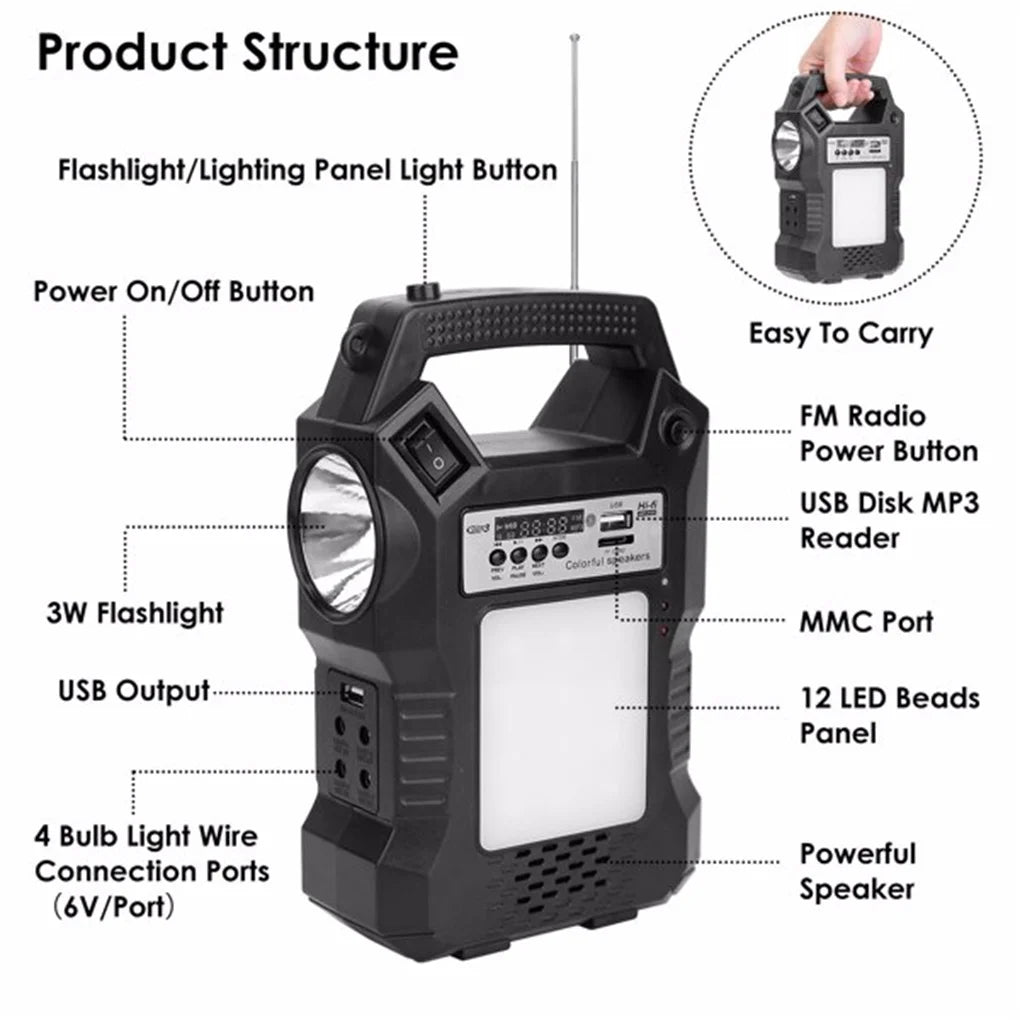 All-In-One Solar Power Bank – Flashlight & Emergency Backup Station