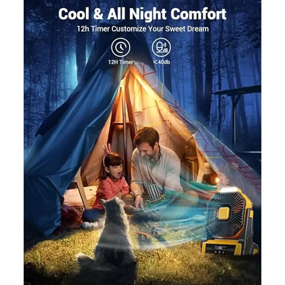 KopBeau Portable Outdoor Fan with LED & Charger