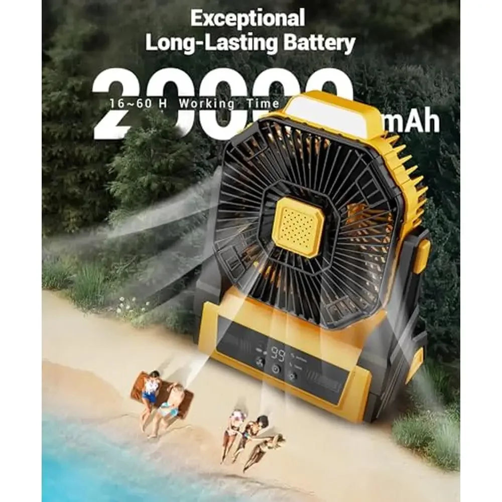 KopBeau Portable Outdoor Fan with LED & Charger